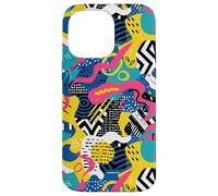 Nero Retro 80s 90s Bold Brush Graphic Pattern Custodia per iPhone 14 Pro Max