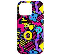 Nero Retro 80s 90s Bold Geo Energy Pattern Custodia per iPhone 16 Pro