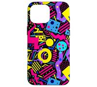 Nero Retro 80s 90s Bold Geo Energy Pattern Custodia per iPhone 16 Pro Max