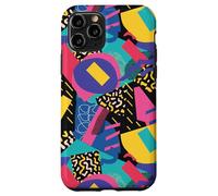 Nero Retro 80s 90s Bold Graphic Motion Pattern Custodia per iPhone 11 Pro