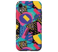 Nero Retro 80s 90s Bold Graphic Motion Pattern Custodia per iPhone XR