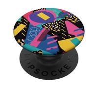 Nero Retro 80s 90s Bold Graphic Motion Pattern PopSockets PopGrip Adesivo