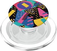 Nero Retro 80s 90s Bold Graphic Motion Pattern PopSockets PopGrip per MagSafe