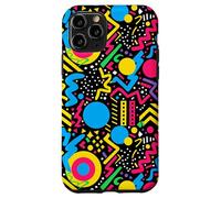 Nero Retro 80s 90s Bold Line Geo Pop Pattern Custodia per iPhone 11 Pro