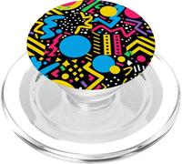 Nero Retro 80s 90s Bold Line Geo Pop Pattern PopSockets PopGrip per MagSafe