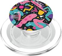 Nero Retro 80s 90s Matte Abstract Flow Pattern PopSockets PopGrip per MagSafe