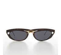 Nero Rettangolare 80s Sole Con Oro Dettagli E Grigio Splash Motivo - Duran