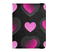 Nero Rosa Gradiente Valentine Amore Cuoio decorativo passaporto book titolare di Viaggio Documenti Organizer Protector Carino Passaporto Book Ultra Slim, Nero rosa gradiente Valentine love, 1 size