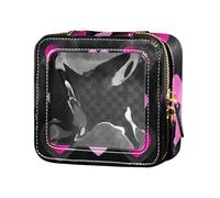 Nero Rosa Gradiente Valentine Love Cute Travel Makeup Bag Clear Cosmetici Borse Mini Trucco Contenitori per Viaggi