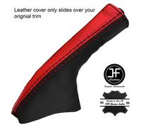 Nero & Rosso Top Grana Pelle Ghetta Del Freno a Mano Adatto Toyota MR2 MK1 AW11