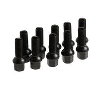 Nero Ruota Bulloni Completo 10 PC Set 27mm 28mm 14x1.5 Conica per VW & Audi