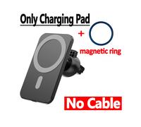 (Nero senza cavo) Caricabatterie magnetico da auto da 30 W, supporto per telefono da bocchetta dell'aria