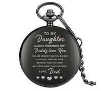 (Nero senza scatola 1) A mia figlia, con amore, papà, testo speciale, regali di compleanno, orologio