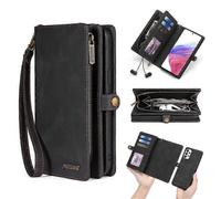 (Nero) Serie MEGSHI 017 compatibile con Samsung Galaxy A23 5G (versione globale) / A23 4G Custodia magnetica staccabile con cerniera Portafo