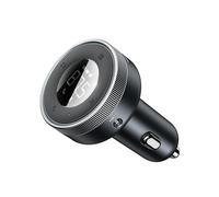 (Nero silenzioso) Baseus Trasmettitore FM Modulatore Auto Wireless Bluetooth 5.0 USB Caricabatterie Rapido Auto