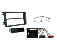 Nero Singolo din Facia Cavo Telaio Antenna Kit Adattatore VW Touran Passat Fox