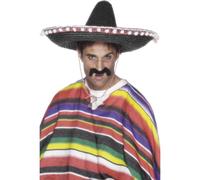 Nero Sombrero Messicano Cappello Wild West Cowboy Bandito Accessorio Vestito