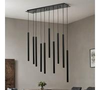 Nero Sospensione Metallo 10-flmg Design Moderno Elegante Lampada Soggiorno Culto [EEK: E]