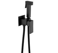 Nero,Spruzzatore Bidet Portatile Per WC, Set Di Accessori Per Bidet in Ottone Con Acqua Calda E Fredda, Getto D'acqua A Pressione Regolabile A Parete Con Tubo Flessibile