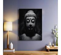 Nero Stampe su Tela Meditazione sulla pietra per il sollievo Moderne 40 x 30 cm Quadri Artistici con Cornice Decorazione Murale per Soggiorno Camera da Letto Cucina Bagno Sala da Pranzo Hotel
