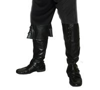 Nero Stivale Cover Similpelle Adulti Pirati Accessorio per Costume