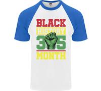 Nero Storia Mese Vive Materia Africano DA UOMO S/S Baseball T-Shirt