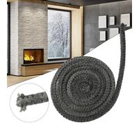 Nero Stufa / Fuoco Corda a Legna 2m/300cm Lunghezza Log Burner Porta Sigillo