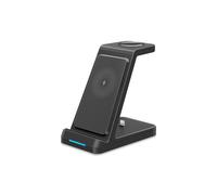 (Nero) Supporto caricabatterie wireless 3 in 1 per iPhone 14 13 12 Apple Watch Ultra 8 7 6 Airpods Ricarica