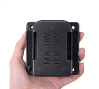 (Nero) Supporto per batteria con slot per supporto e portaoggetti ABS per Makida per Bosch 18V 14,4V