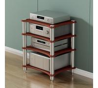 Nero Supporto per Giradischi Mobile DVD,Hifi AV Media Stand,Rack Audio Mobile,con Portaoggetti,Audio AV Tower Media Stand,Adatto per Lettori DVD/Console di Gioco/Accessori TV.(Walnut,48x60x85cm)