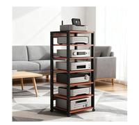 Nero Supporto Per Giradischi Mobile DVD,Hifi AV Media Stand,Rack Audio Mobile,con Portaoggetti,Audio AV Tower Media Stand,Adatto Per Lettori DVD/Console Di Gioco/Accessori TV(Red)