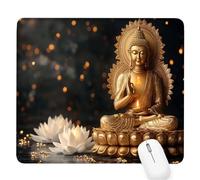 nero Tappetino per Mouse Piccolo 360x300x3mm, Gaming Mouse Pad zen, con Base in Gomma Antiscivolo, Mousepad con Bordi Cuciti, per Mouse Senza Fili, Laptop, Ufficio Casa, Lavabile, Regalo Uomo D-338