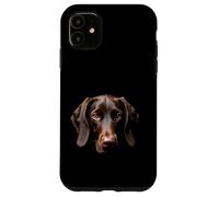 Nero tedesco a pelo corto cane puntatore tedesco faccia puntatore Custodia per iPhone 11