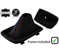 Nero & Tri Punto Pelle Auto Cambio Rivestimento + Plastica Telaio Per BMW E60