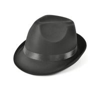 Nero Trilby Cappello Gangster Classe Blues Al Capone Accessorio Vestito 1920s