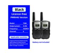 (Nero UE) Walkie talkie portatili per bambini da 2 pezzi Walkie per bambini portatile con radio elettronica
