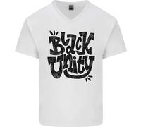 Nero Unity Nero Vive Materia Juneteenth Uomo Scollo A V Cotone T-Shirt