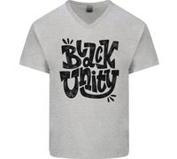 Nero Unity Nero Vive Materia Juneteenth Uomo Scollo A V Cotone T-Shirt