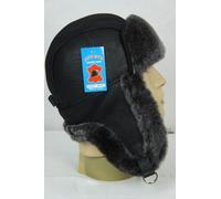 Nero Vera pelle di Pecora Montone Pelle Caccia Inverno Ushanka Colbacco S-3XL