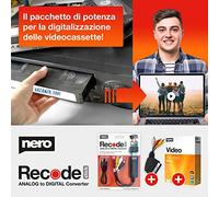 Nero VHS to USB Video Grabber Recode Stick - Convertitore Analogico Digitale per VHS, Hi8 e Videocamere | Software Nero Video incluso | Digitalizza in MP4 | PAL/NTSC | Windows 11/10
