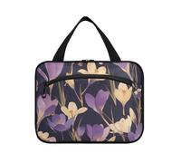 Nero Viola Viola Hanging kit per il viaggio con gancio, designer carino organizzatore cosmetico per le signore zaino zaino Bolsa para guardar maquillaje, Viola Nero Viola, M, casual