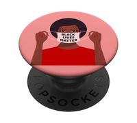 nero vive materia storia afro viso maschera donna PopSockets PopGrip Adesivo