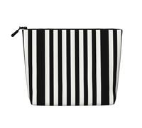 Nero & White Stripe Una versatile borsa da viaggio per il trucco, ideale per routine quotidiane e viaggi di lavoro, Nero , Taglia unica, Beauty case