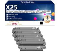 Nero X25 Cartucce Toner ad alta Capacità di Ricambio per Canon ImageCLASS MF3110 MF3111 MF3112 MF3220 MF3240 MF5500 MF5530 MF5550 Stampante, Stampa ad alta Definizione, 2500 Pagine,Black-4 pack