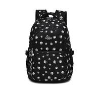 (nero) Zaino con impronte di zampe di cane, borsa per libri per studenti della scuola primaria