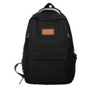(Nero) Zaino versatile per studenti con ampio spazio per la vita scolastica quotidiana, colore solido