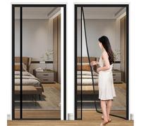 Nero Zanzariera Magnetica per Porte,75x270cm,Totalmente Magnetica,Facile da Installare e Pulire,Personalizzabile,Ideale per Soggiorno e Balcone