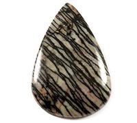 Nero Zebra Jasper naturale Cabochon Pera sciolto gemma 35.85ct Kc94-B0819TMQ11