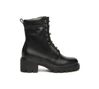 NeroGiardini Anfibi Donna in Pelle Nera con Dettagli Gioiello