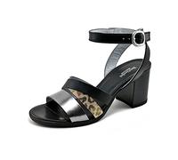 NeroGiardini E218651D Specchio Leon Nero Sandali per Donna con allaccio alla Schiava Donna in Pelle (Taglia 36)